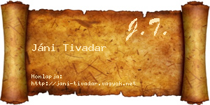 Jáni Tivadar névjegykártya