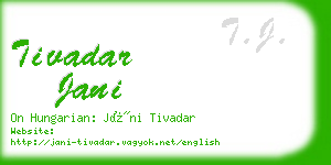 tivadar jani business card